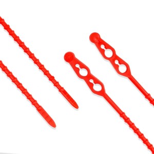 Opaski kulkowe koralikowe otwieralne Czerwone 500x5,7 (50szt)