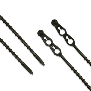 Opaski kulkowe koralikowe otwieralne Czarne 320x4,4 (100szt)